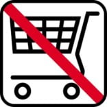 Indkøbsvogn forbud - piktogram skilt
