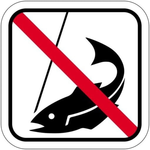 Fiskeri forbudt - piktogram skilt