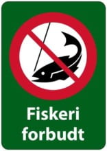 Fiskeri forbudt skilte