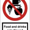 Food and drinks not allowed. Forbudsskilt