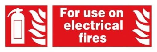 For Use On Electrical Fires : Brandskilt