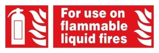 For Use On Flammable Liquid Fires: Brandskilt