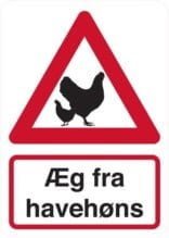 Æg fra havehøns. Bygningsskilt