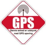Tyverisikringsskilt - Denne enhed er udstyret med GPS sporing