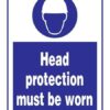 Head Protection Must Be Worn: Påbudsskilt