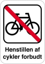 Henstillen af cykler forbudt Skilt