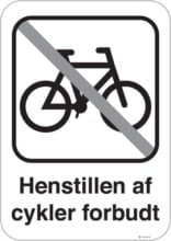Henstillen af cykler forbudt. Skilt
