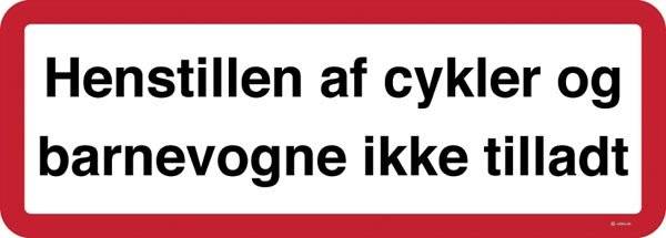 Henstillen af cykler og barnevogne ikke tilladt. Forbudsskilt Henstillen af cykler og barnevogne ikke tilladt. Forbudsskilt