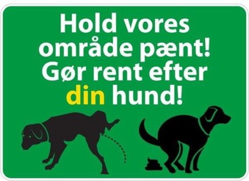 Hold vores område pænt gør rent efter din hund Grøn. skilt