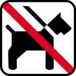 Hund forbudt - piktogram skilt