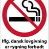 Iflg. dansk lovgivning er rygning forbudt på skolens område. Rygeforbudsskilt