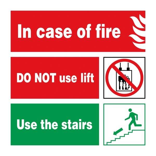 In Case Of Fire Use Stairs. Brandskilt