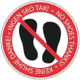 Forbudsskilt - Ingen sko tak! No shoes thanks! Keine shuhe danke!