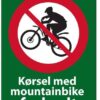 Kørsel med mountainbike forbudt forbudsskilt