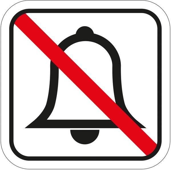 Ringning forbudt. Piktogram skilt