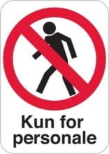 Kun for personale Skilt
