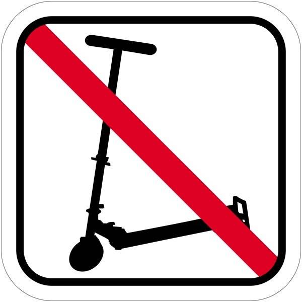 Løbehjul forbuds piktogram. skilt