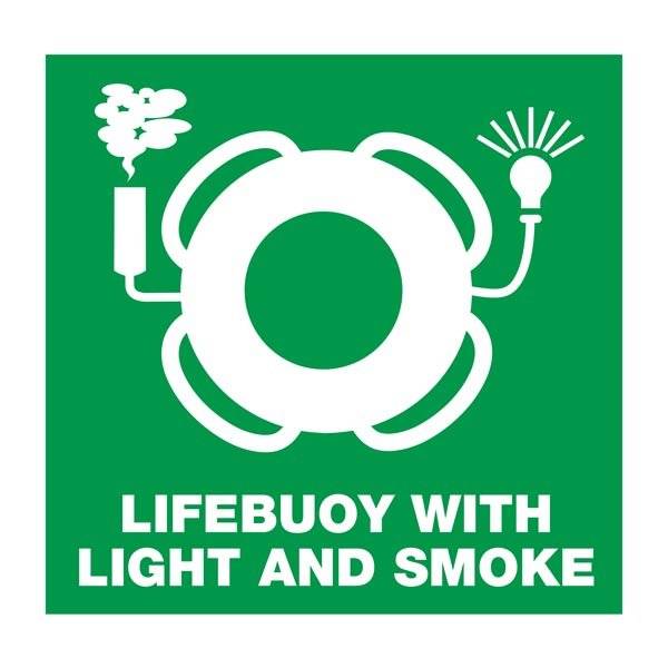 Lifebuoy with light and smoke: Redningsskilt
