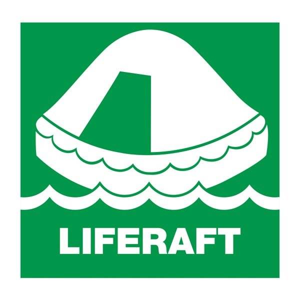 Liferaft: Redningsskilt Liferaft: Redningsskilt