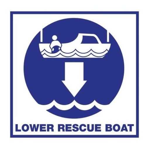 Lower Rescue Boat: Redningsskilt