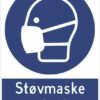 Støv Maske påbudt M016 ISO 7010. Påbudsskilt