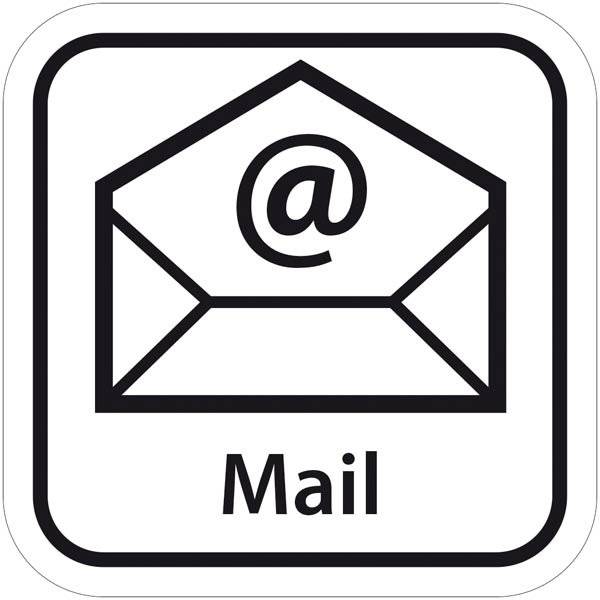 Mail. Piktogram skilt Mail. Piktogram skilt
