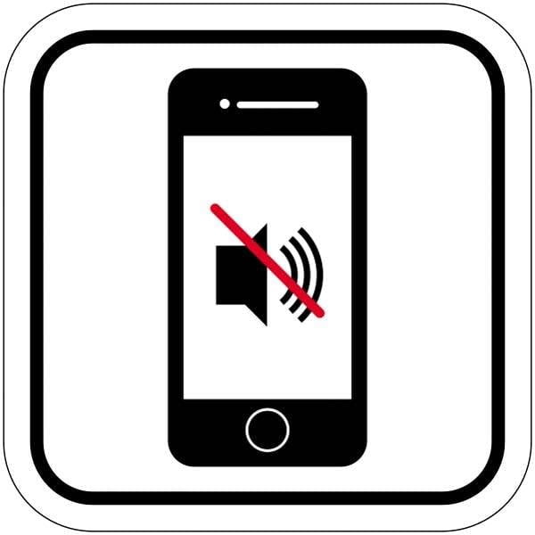 Mobil lyd forbuds piktogram. skilt