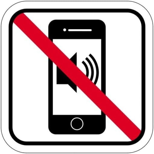 Mobil iphone lyd forbuds piktogram. skilt