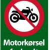 Motorkørsel forbudt forbudsskilt