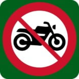 Motorkørsel forbudt skilt