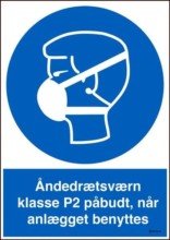 Åndedrætsværn klasse P2 påbudt