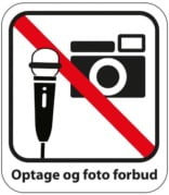 Optage og fotograferings forbud Piktogram skilt