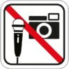 Optage og fotograferings forbuds piktogram. skilt