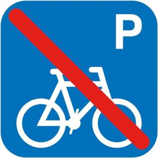 P cykler forbudt. Piktogram skilt