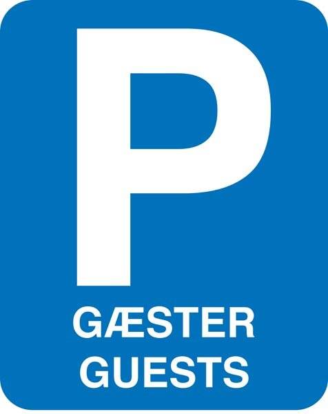 P Gæster Guests skilt P Gæster Guests skilt