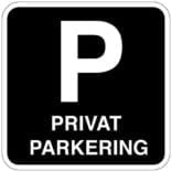 P privat parkering. Parkeringsskilt
