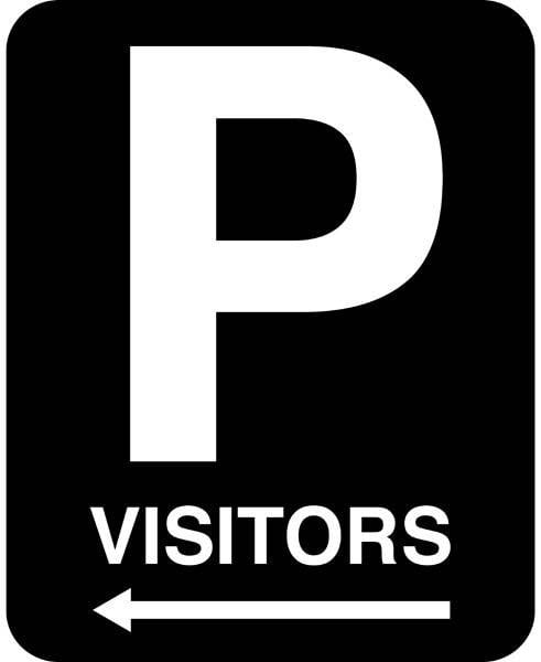 P  Visitors pil skilt