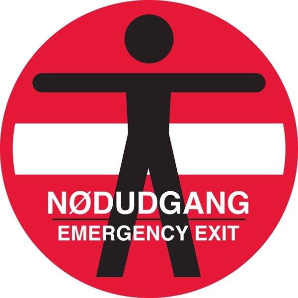 Person adgang forbudt Nødudgang Emergency exit skilt