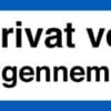 Privat vej ingen gennemkørsel blå kant skilt