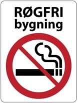 Røgfri bygning Skilt