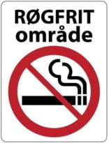 Røgfrit område Skilt