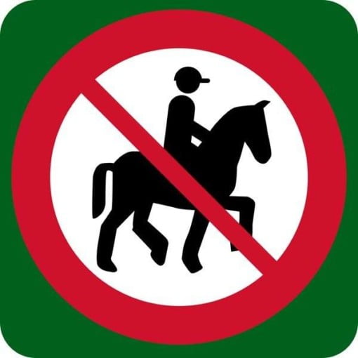 Ride forbudt skilt