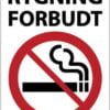 Rygning Forbudt. Rygeforbudsskilt