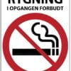 Rygning forbudt i opgangen Skilt