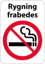 Rygning frabedes skilt