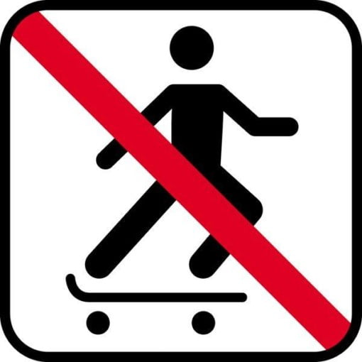 Skating forbud - piktogram skilt