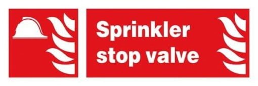 Sprinkler Stop Valve: Brandskilt