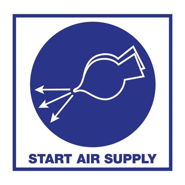 Start Air Supply. Redningsskilt