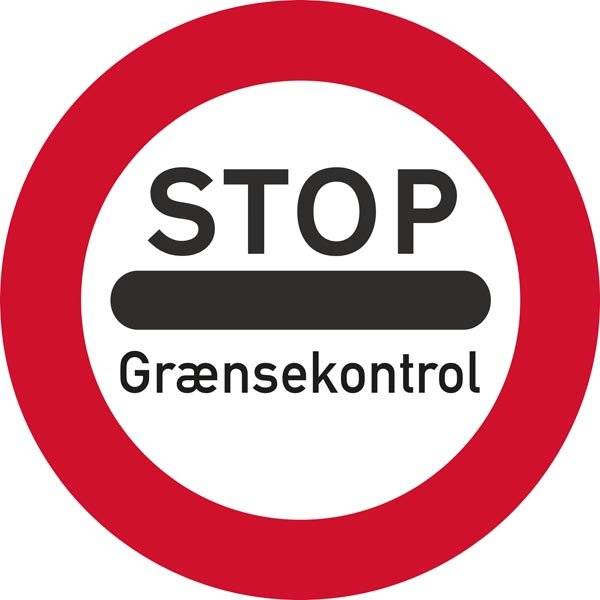 STOP Grænsekontrol. Forbudsskilt STOP Grænsekontrol. Forbudsskilt