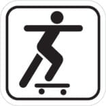 Skateboardkørsel - Piktogram skilt